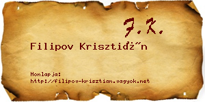 Filipov Krisztián névjegykártya